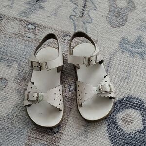 Footmates Sandals Toddler Girls White Leather Ariel Velcro Closure Sz9